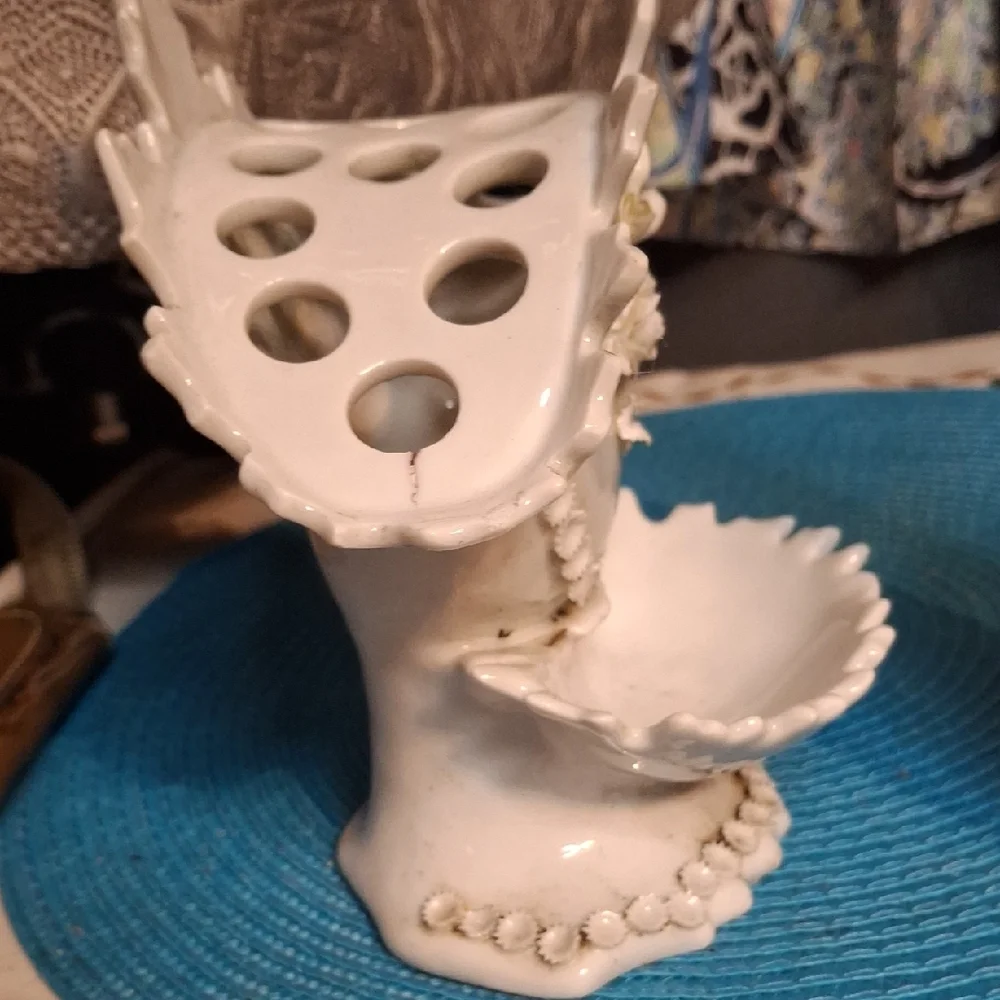 White Ceramic Floral Dish Set